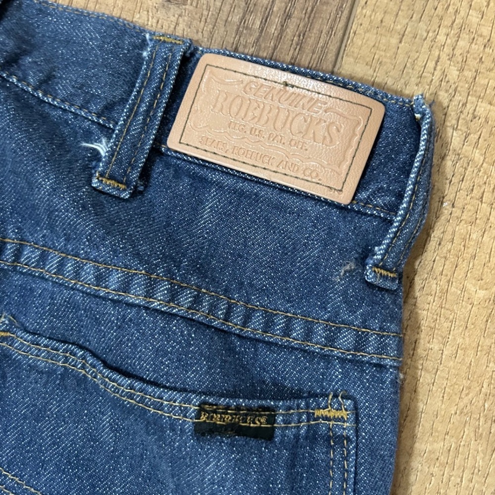 Vintage ROEBUCKS Genuine Denim Boot Cut Jeans Women Retro Flare Dark Wash - Picture 3 of 5